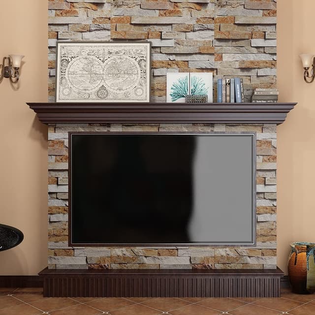 Detalle de Livelynine 40 cm x 10 m 3D selbstklebende Tapete im Steinoptik-Design (beige) für Wand & Spritzschutz