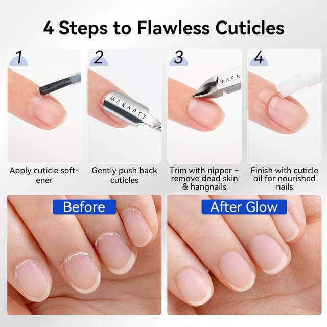 Detalle de Makartt pince à cuticules de précision : coupe-cuticules à mâchoires complètes