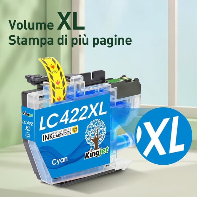 Detalle 2 de KINGJET LC422XL cartucce compatibili per Brother LC422XL (Nero, Ciano, Magenta, Giallo) per MFC-J5740DW e altro