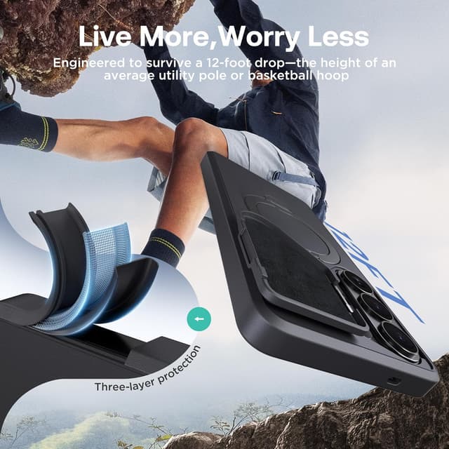 Detalle de GOLBINBOX GolbinBox 360 Adjustable Magnetic Stand for Samsung Galaxy S26 Ultra (Black)