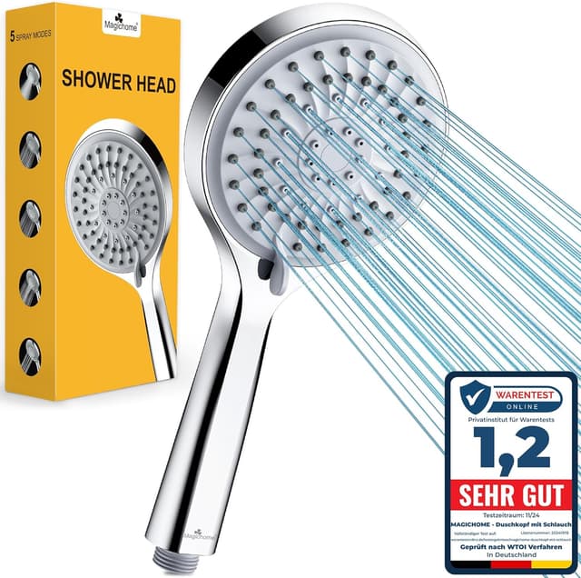 Detalle de Magichome Hochdruck-Duschkopf mit 5 Strahlarten und Wasserspartechnik