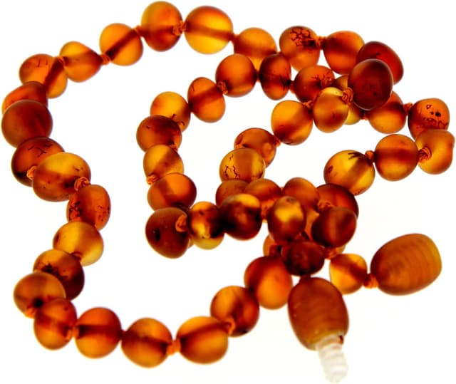 Detalle de Collier de cheville en ambre de la Baltique SilverAmber Jewellery, cognac/cerise/miel/citron/ombré (33 à 70 cm)