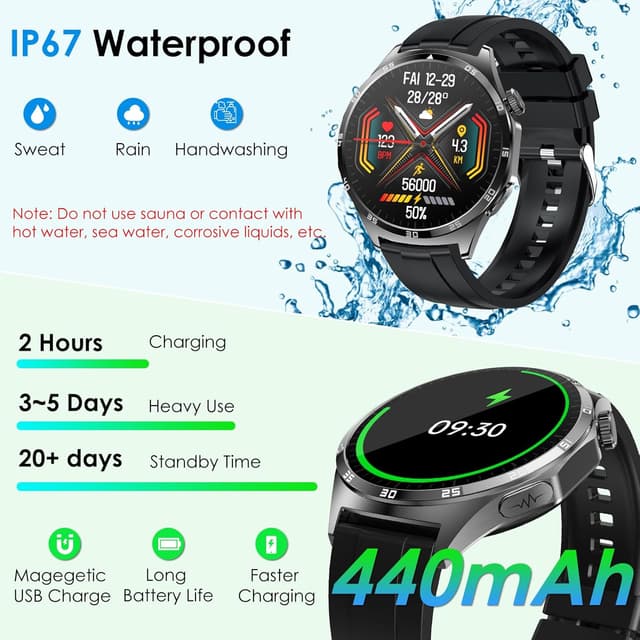 Detalle de Smart watch with 1.43" AMOLED health sensors