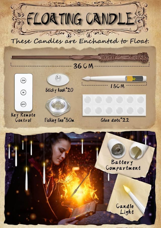 Thumbnail 4 de CSNDICE Floating Candles 20pcs 6.8" ⛪