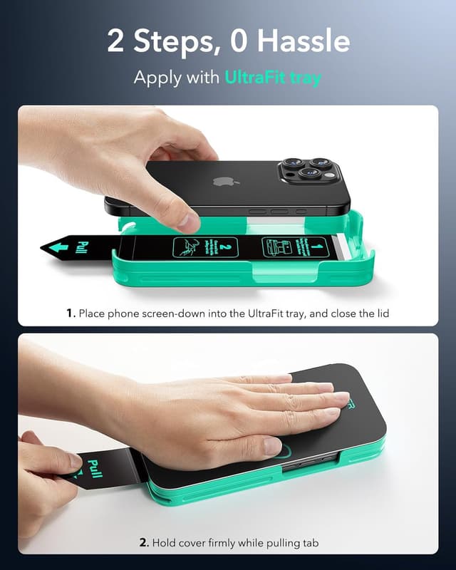 Detalle de ESR Tempered Glass for iPhone 16 Pro Max 3-pack