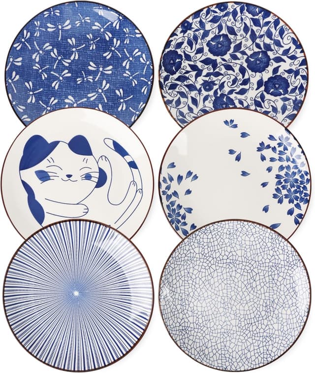 Detalle de KitchenTour Large Ceramic Dinner Plates 10" set 🍽