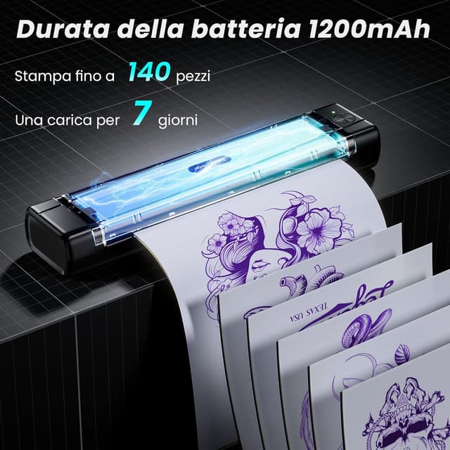 Thumbnail 6 de TATTMUSE Stampante Stencil Tattoo 1200 mAh