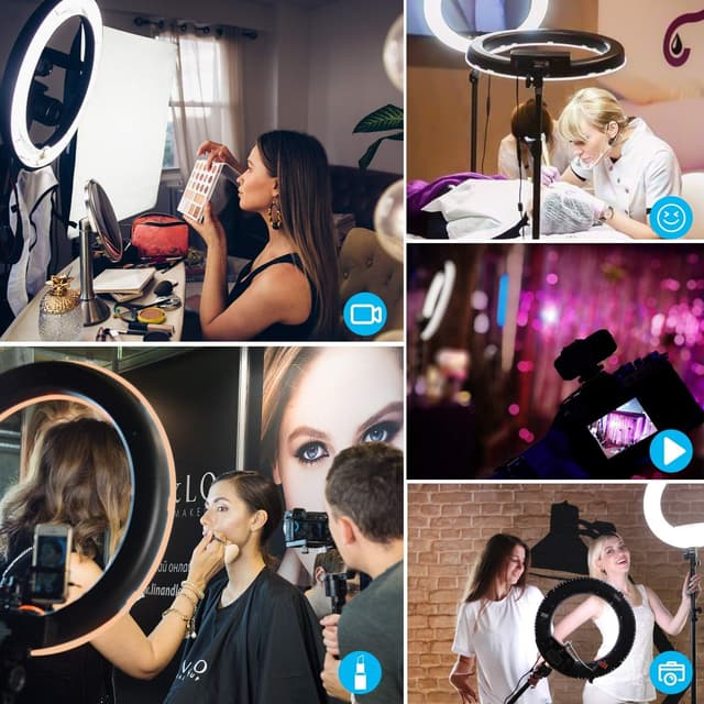 Thumbnail 6 de Yesker 18-inch LED Ring Light Kit with 73-inch Tripod Stand (3200K–6000K) + Phone Holder