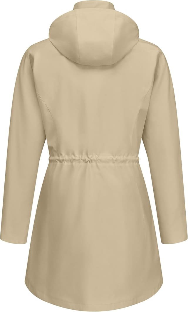 Detalle 2 de ATLASLAVA Women’s Waterproof Long Rain Jacket (Hooded Lightweight Trench Coat) S–3XL