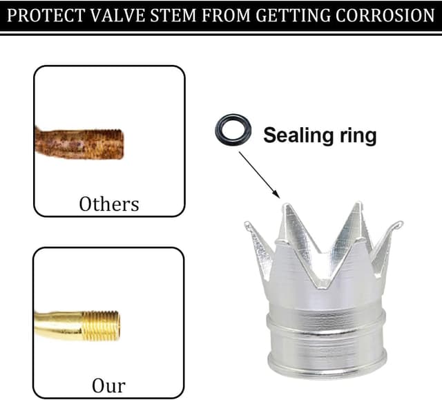 Thumbnail 2 de SENZEAL Crown Aluminium Tyre Valve Caps