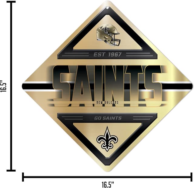 Detalle de Rico Industries NFL Football Metal Sign, 16.5" x 16.5" Wall Décor for Bedroom, Office & Man Cave