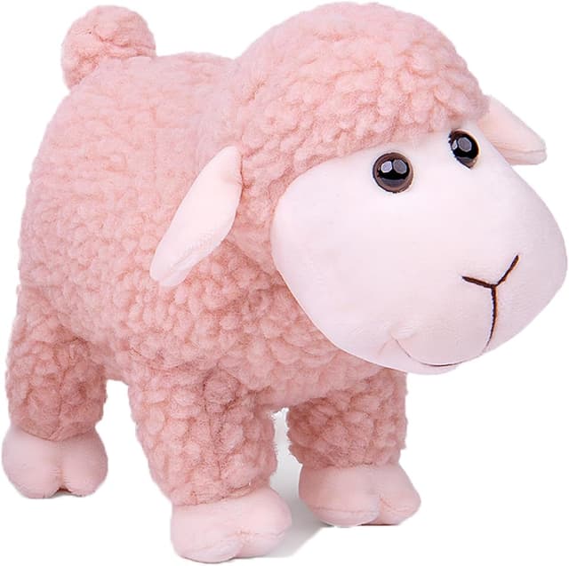 Detalle de Lilizzhoumax Simulation Lamb Plush Toy, 18cm Pink Sheep Soft Toy with Realistic Look