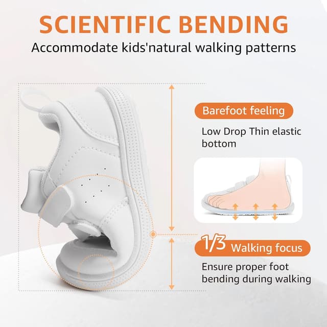 Detalle 1 de STQ Boys & Girls Toddler Trainers with Wide Toe Box, Zero-Drop Sole and Non-Slip Lightweight Outsole