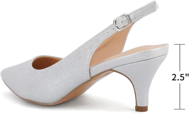 Detalle de Greatonu slingback da donna con tacco medio (circa 6,3 cm) e punta