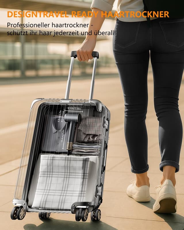 Thumbnail 6 de Aidisy Ionen-Haartrockner mit Diffusor – Reiseföhn mit 3 Temperaturen, 2 Geschwindigkeiten