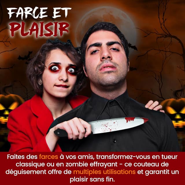 Thumbnail 5 de REDSTAR FANCY DRESS couteau Halloween 30 cm