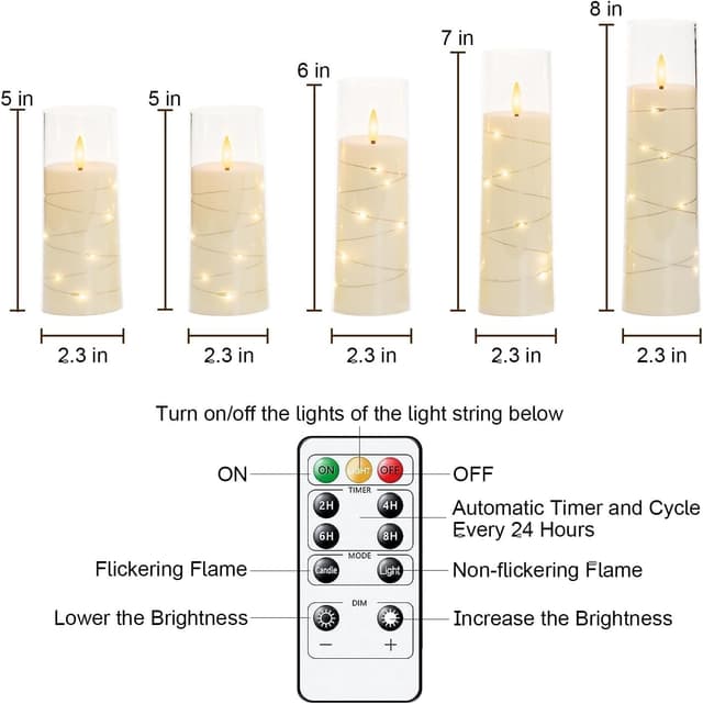 Thumbnail 4 de Homemory Flickering Flameless Candles 5-set