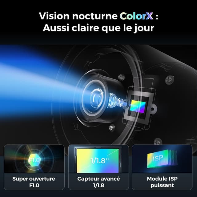 Detalle de Reolink CX810 : caméra de surveillance 4K PoE ColorX avec vision nocturne couleur et alarme