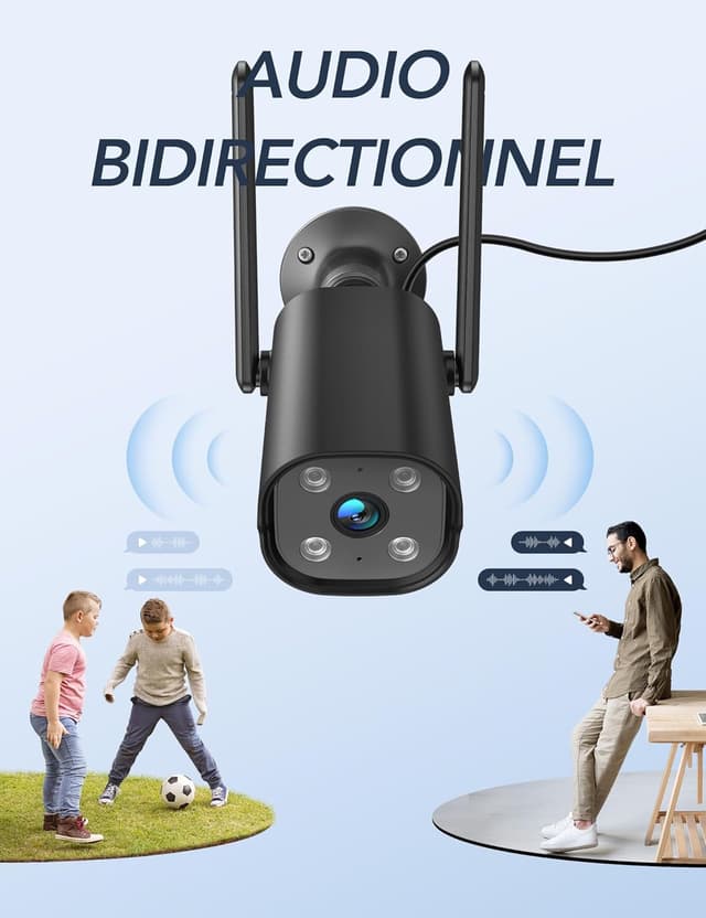 Detalle 2 de GNCC Telecamera Wi‑Fi esterno 2K con sirena e grandangolo