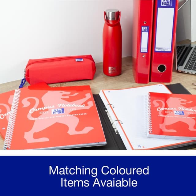 Thumbnail 6 de Oxford A4 Lever Arch Files (3 Pack) with Glossy Filing Folders in Red, Black & Blue