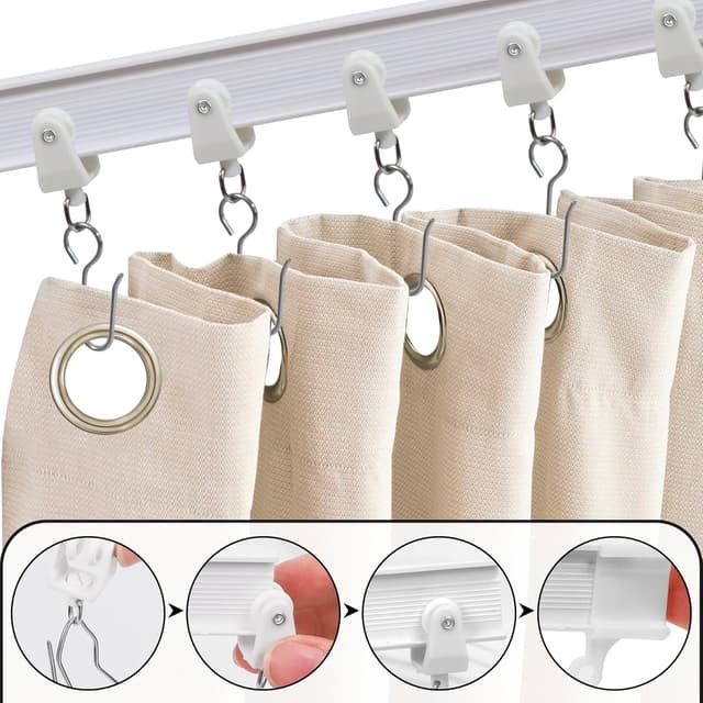 Detalle de Taaizau Flexible Deckenvorhangschiene – gebogene Schiene zur Deckenmontage, biegsamer Raumteiler (3 Meter)