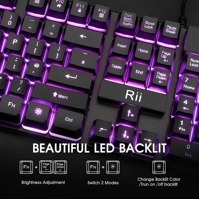 Thumbnail 2 de Rii RK100 gaming keyboard 105‑key