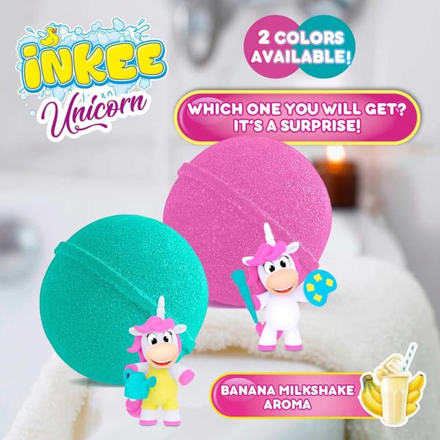 Detalle 2 de INKEE Unicorn bath bombs, 3 x 100g