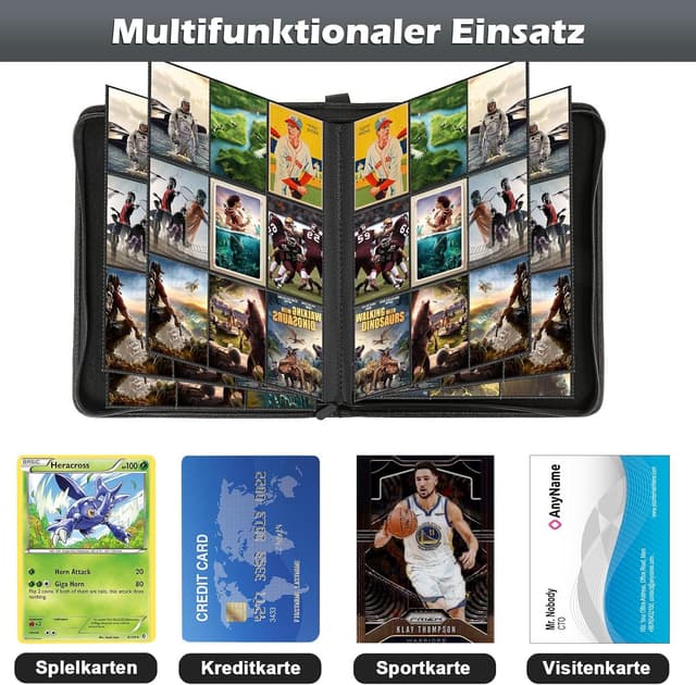 Thumbnail 4 de 540-Karten-Sammelalbum mit 9 Taschen pro Seite – wasserdichter Kartenordner für 9x7-cm-Karten