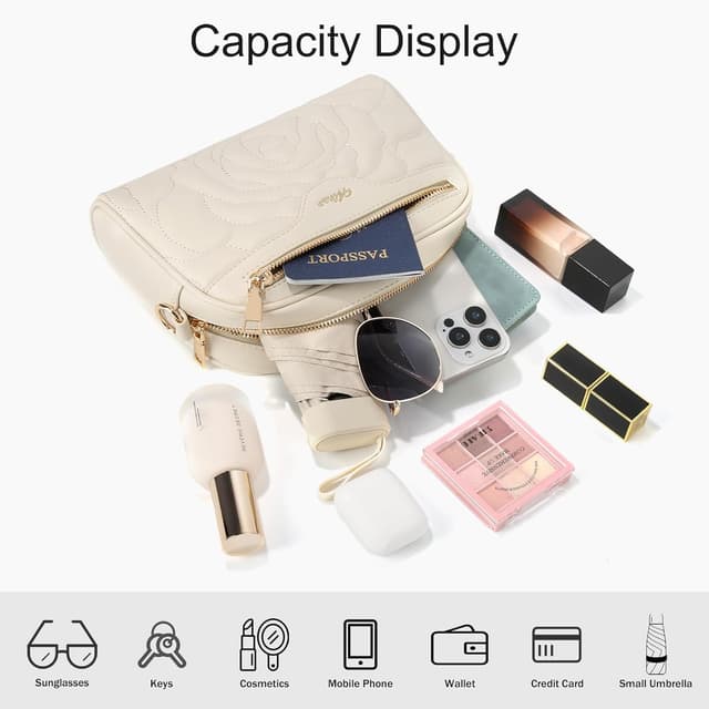 Detalle 2 de HILAEX sac bandoulière femme antivol en cuir PU – petit sac à main avec bandoulière réglable et amovible