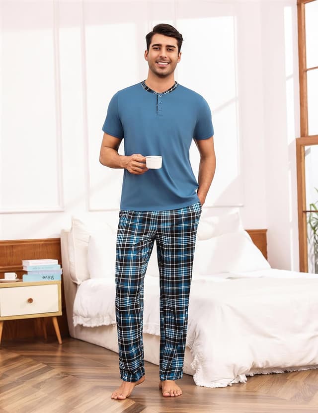 Thumbnail 2 de Aseniza Herren Schlafanzug Kurze Ärmel Baumwolle