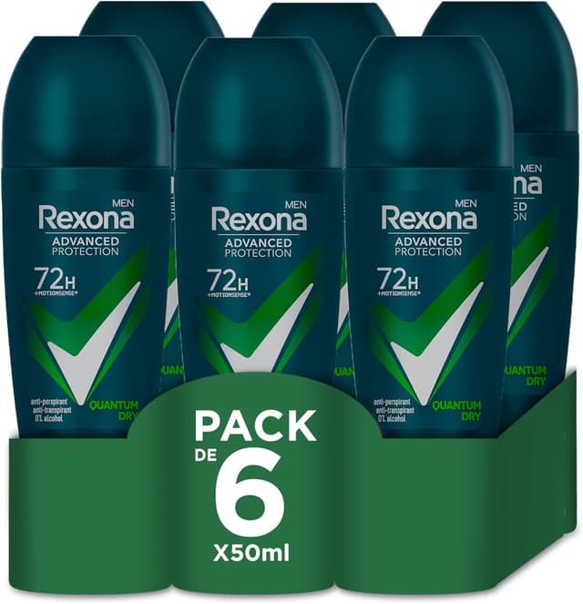 Imagen de Rexona Advanced Protection Roll-On Hombre Quantum Dry 72h - 6 uds 🛡 en OfertitasTOP