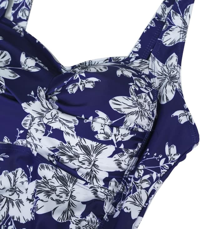 Detalle de Aidotop women’s one-piece swimsuit with tummy control and ruched tribal monokini style