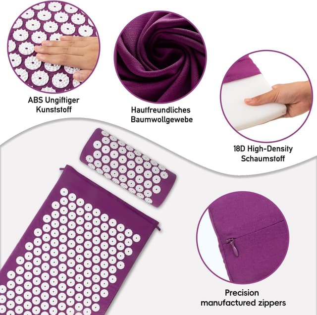 Thumbnail 3 de Akupressurmatte Set Purple mit Kissen 62 × 38 cm