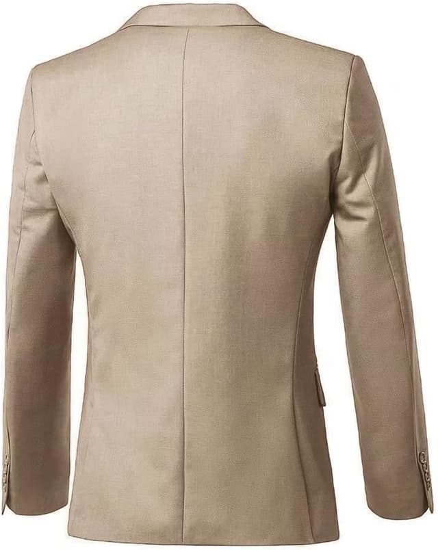 Detalle 2 de Furuyal Men’s 3-Piece Slim Fit Suit Set (Two-Button Blazer + Vest + Pants) — Wedding, Business & Formal Wear