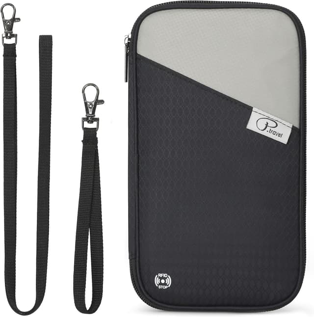 Detalle de VanFn RFID Travel Passport Wallet (Family Passport Holder) – P.Travel Series Black