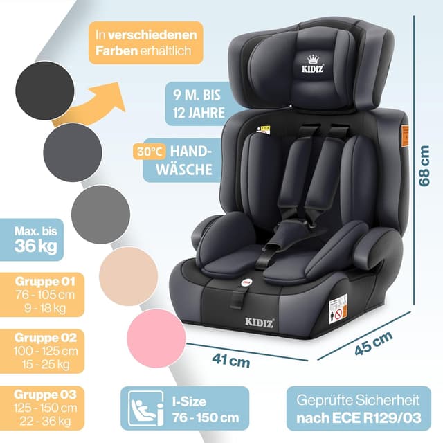 Thumbnail 1 de KIDIZ Autokindersitz 9-36 kg 👶