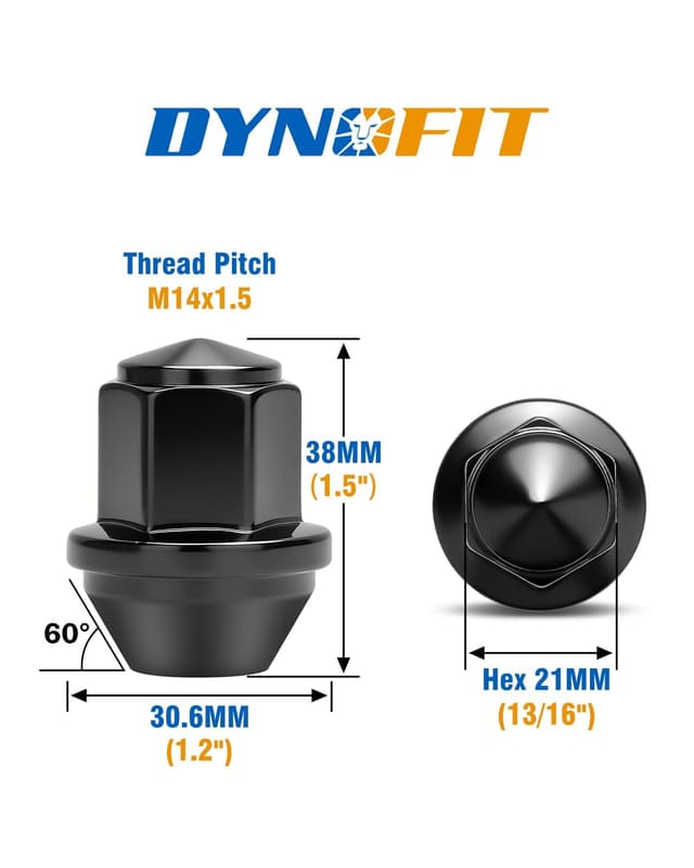 Detalle 2 de dynofit 14x1.5 Wheel Lug Nuts 20PCS