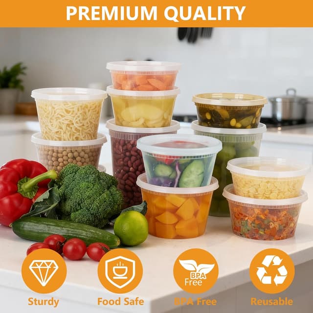 Detalle de NESCCI Deli Containers 8 oz pack