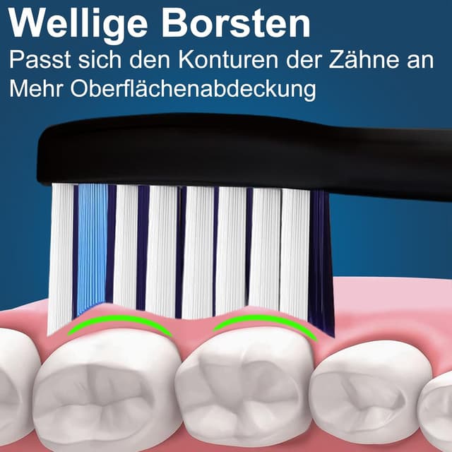 Detalle de Sdiveson 16 Whitening Clean Ersatzbürsten für Philips Sonicare (Snap-in) – 8 weiße & 8 schwarze Bürstenköpfe