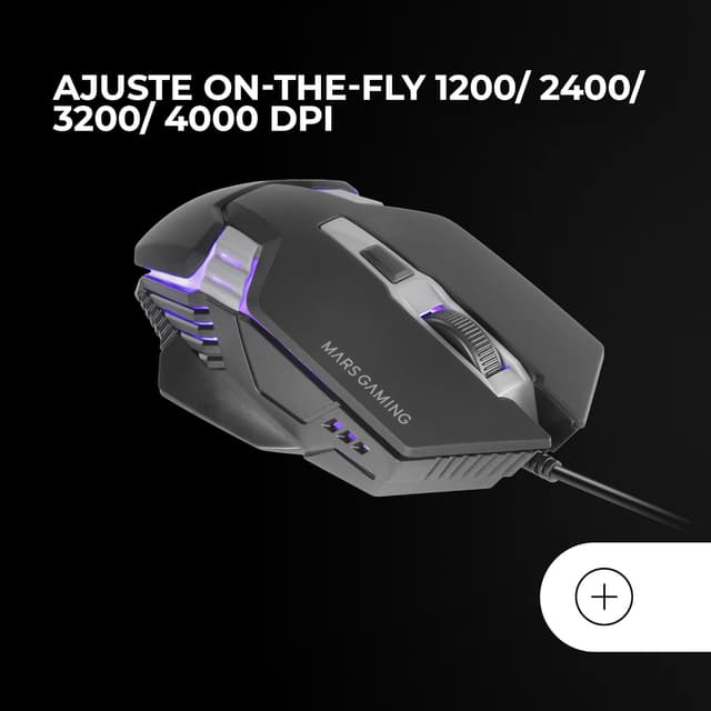 Detalle 2 de Mars Gaming MM024 RGB Gaming-Maus mit optischem 4000-DPI-Sensor und On-the-fly DPI