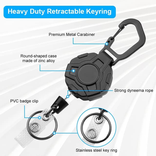 Thumbnail 1 de Vicloon Portachiavi Retrattile 60 cm Nero