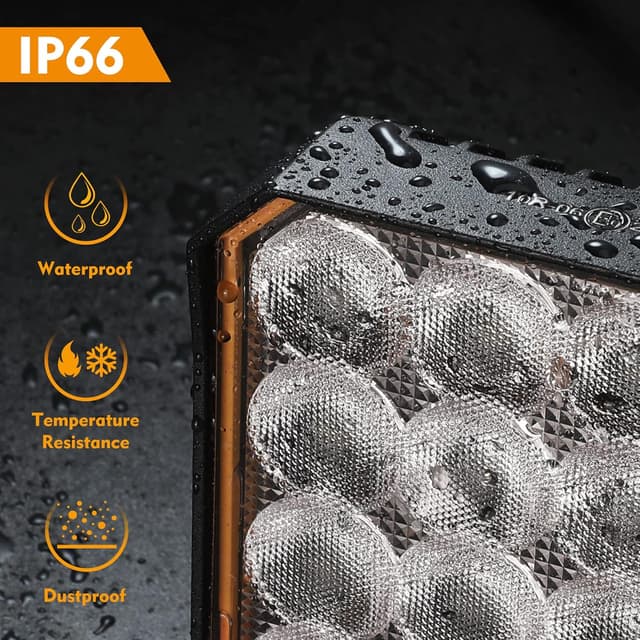 Detalle de EverBrite Faro da Lavoro con 16 LED, 25W (2 pezzi) IP66 6000-7000K per fuoristrada