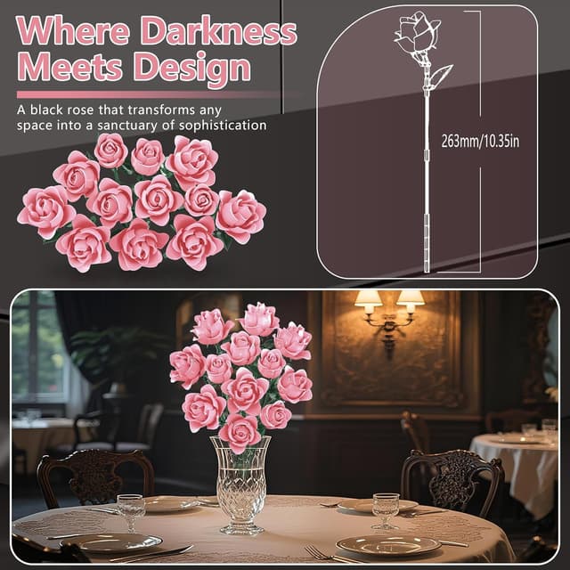 Thumbnail 5 de kiothdre Kit de Construction de Bouquet de Roses Roses