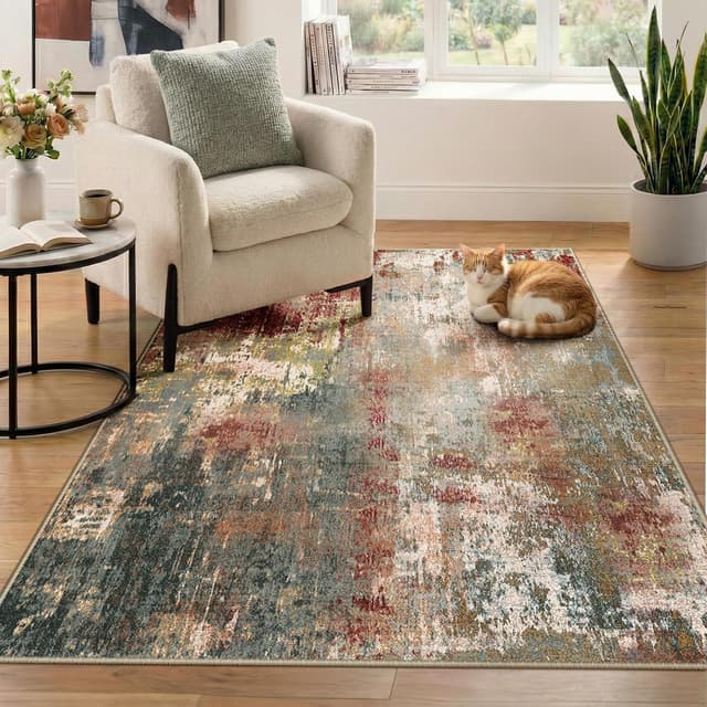 Thumbnail 6 de Tapis de salon moderne DEFYNEE 120 x 180 cm à poils courts antidérapant et lavable