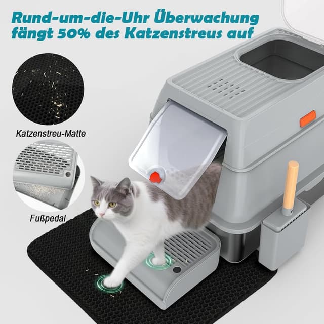 Detalle 1 de SZEETECH Katzenklo Edelstahl XL 60x40x39,5