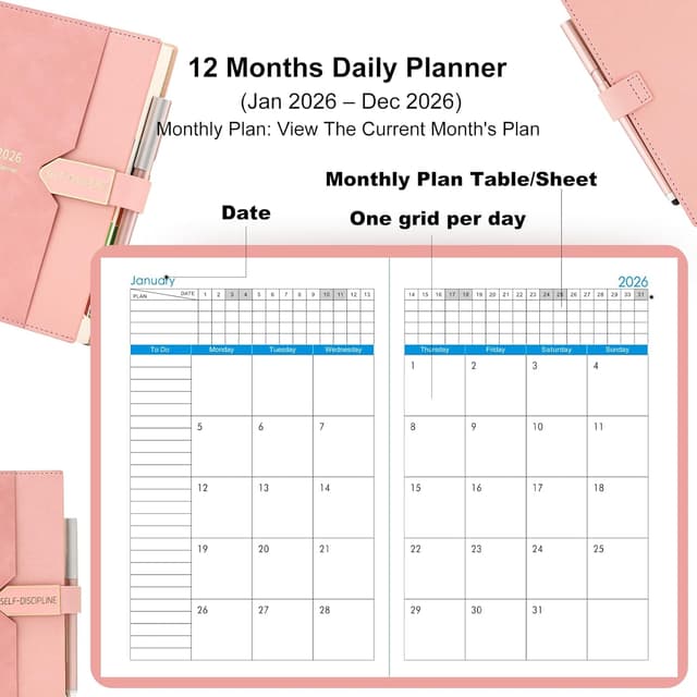 Detalle 2 de Mljtoyo A5 Diary 2026 daily planner