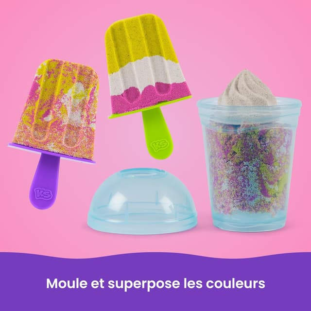 Detalle 2 de Kinetic Sand Sable Magique La Fabrique Smoothies 396 g + 9 accessoires
