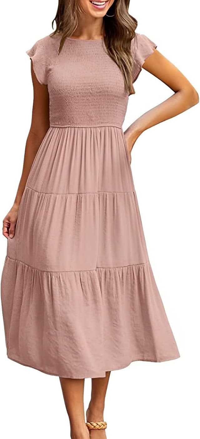 Detalle de CMTOP Sommerkleid Damen Lang mit 95% Polyester