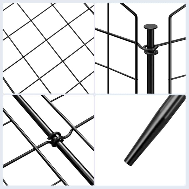 Detalle 2 de WOLTU Vallas Decorativas para Jardín 🏡 Set 10 Negro