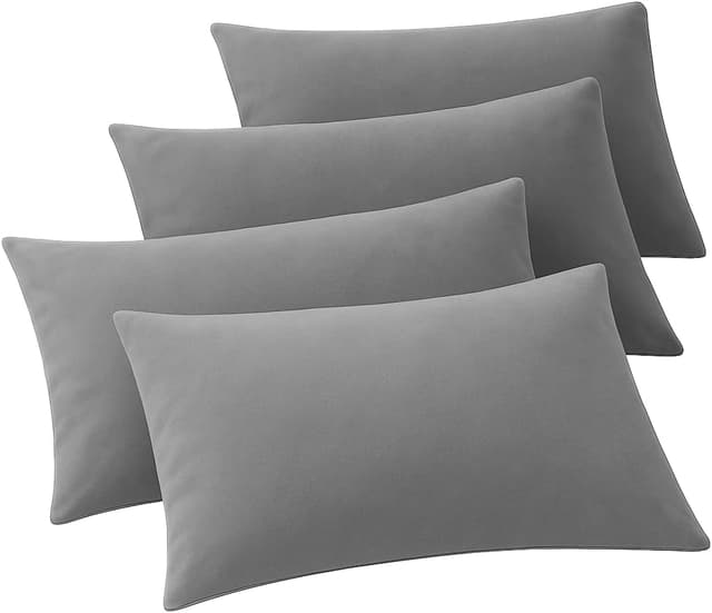 Detalle de Rehan & Co Grey Pillow Cases, 4 Pack (50 x 75 cm) – 200 Thread Count Egyptian Cotton
